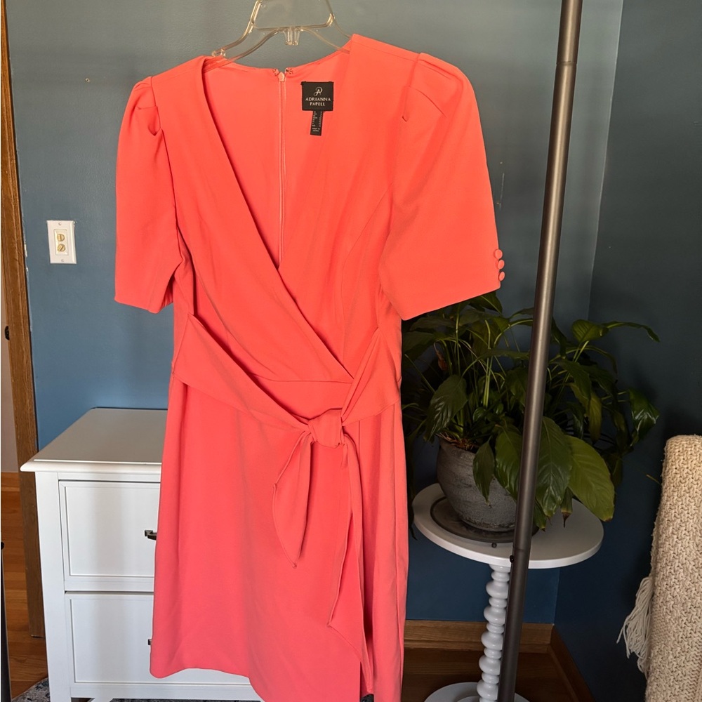 Adrianna Papell Coral Wrap Dress